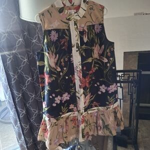 VENUS Floral Sleeveless Dress - Black, Pink, Green